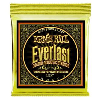 Ernie Ball 2558 Everlast Light Coated 80/20 Bronze Acoustic Guitar Strings 11-52 Gauge