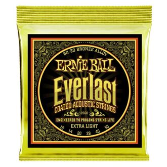 Ernie Ball 2560 Everlast Light Coated 80/20 Bronze Acoustic Extra 10-50 Gauge