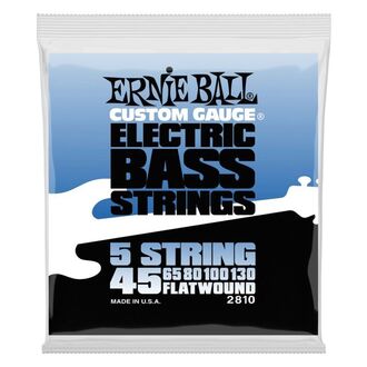 Ernie Ball 2810 Flatwound 5-string Electric Bass Strings 45-130 Gauge