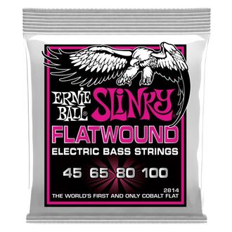 Ernie Ball 2814 Super Slinky Flatwound Electric Bass Strings 45-100 Gauge