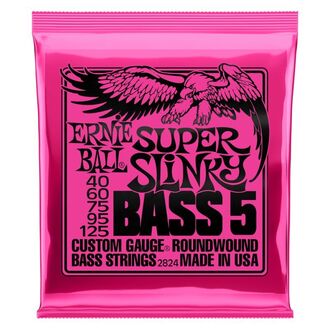 Ernie Ball 2824 Super Slinky 5-String Nickel Wound Electric Bass Strings 40-125 Gauge