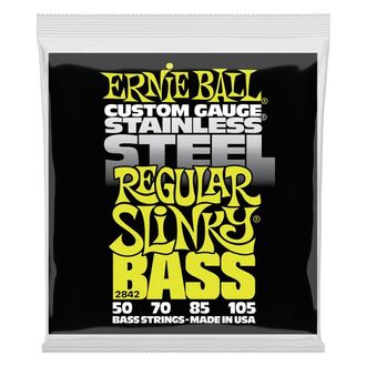 Ernie Ball 2842 Regular Slinky Stainless Steel Electric Bass Strings 50-105 Gauge