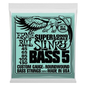 Ernie Ball 2850 Bass 5 Slinky Super Long Scale Electric Bass Strings 45-130 Gauge