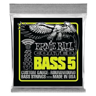 Ernie Ball 3836 Bass 5 Slinky Coated Electric Bass Strings 45-130 Gauge