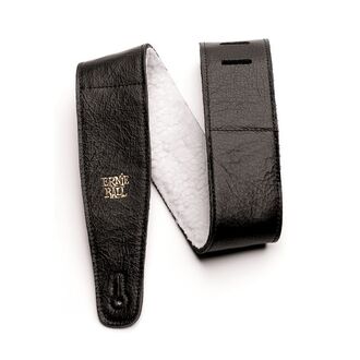 Ernie Ball 4137 "2.5" Adjustable Italian Leather with Fur Padding - Black"