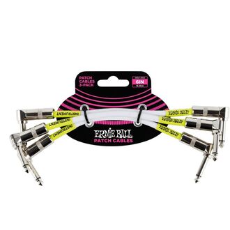 Ernie Ball 6051 6" Angle/Angle Patch Cable 3-Pack  - White