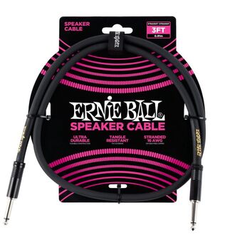 Ernie Ball 6071 3' Straight/Straight Speaker Cable - Black