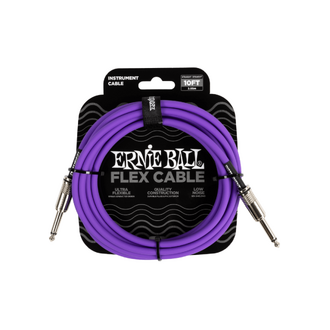 Ernie Ball Flex Instrument Cable 10ft, Purple Straigtht/Straight