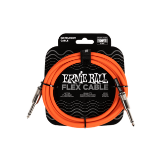 Ernie Ball Flex Instrument Cable 10ft, Orange Straigtht/Straight