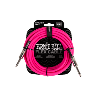 Ernie Ball Flex Instrument Cable 20ft, Pink Straigtht/Straight