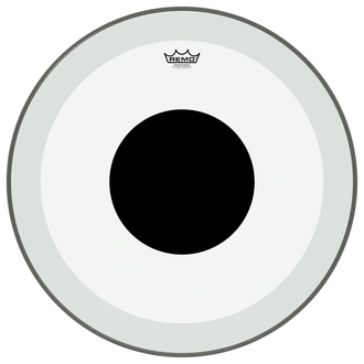Remo 24" Powerstroke P3 Clear Black Dot Bass Drumhead - Top Black Dot