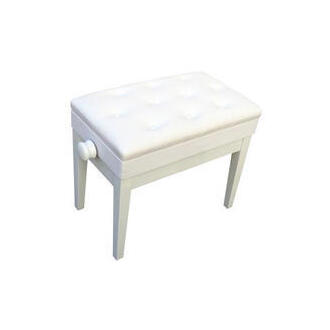 Pro Adjustable Piano Bench White Gloss
