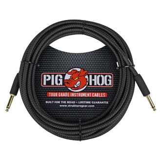 Pig Hog Black Woven Instrument Cable 20ft.