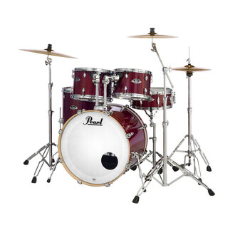 Pearl Export Lacquer 22" 5pc Rock Shell Pack in Natural Cherry