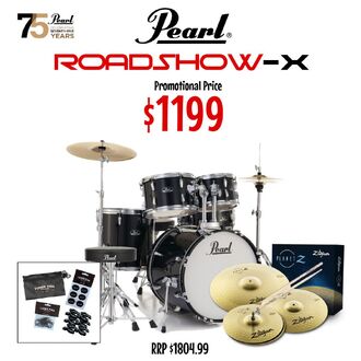 Pearl Roadshow-X 20" Fusion 5-pc Drum Package - Jet Black