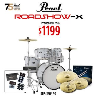 Pearl Roadshow-X 20" Fusion 5-pc Drum Package - Pure White