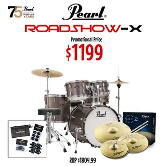 Pearl Roadshow-X 20" Fusion 5-pc Drum Package - Bronze Metallic