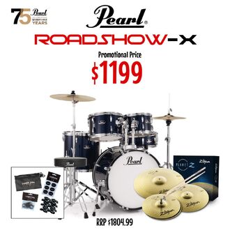 Pearl Roadshow-X 20" Fusion 5-pc Drum Package - Royal Blue Metallic