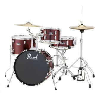 Pearl Roadshow 18" 4-Pcs Drum Kit W/Hardware And Cymbals Red Wine