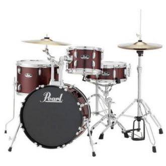 Pearl Roadshow Junior 5-Pc Drum Kit W/Hardware & Cymbals Red Wine