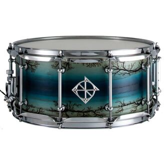 Dixon Artisan Series Ash Snare Drum Satin Enchanted Blue Reverse Burst 14 x 6.5"