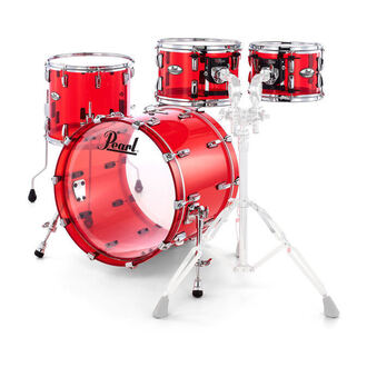 Pearl Crystal Beat 4 Piece Acrylic Drum Shell Pack In Transparent Ruby Red