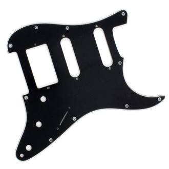 Allparts Pickguard Strat HSS 11 Hole 3-Ply Black