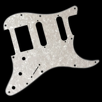 Allparts Pickguard Strat HSS 11 Hole 3-Ply White Pearloid