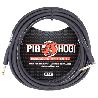 Pig Hog 18.5ft 1/4 - 1/4 Right angle 8mm Instrument Cable