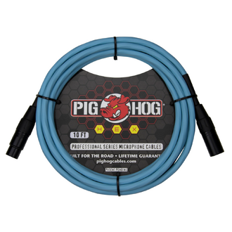 Pig Hog Hex Series Mic Cable 10ft - Daphne Blue