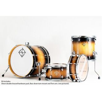 Dixon Fuse Maple 418 Series 4-Pce Drum Kit Black Burst Gloss w/Hardware