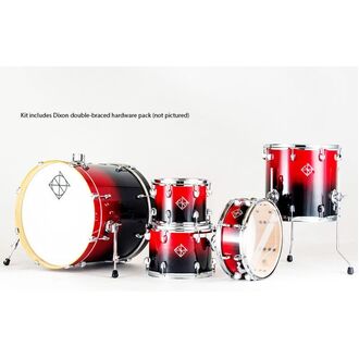 Dixon Fuse Maple 522 Series 5-Pce Drum Kit Candy Red Fade Gloss w/Hardware