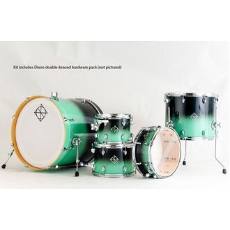 Dixon Fuse Maple 522 Series 5-Pce Drum Kit Green Ice Fade Gloss w/Hardware