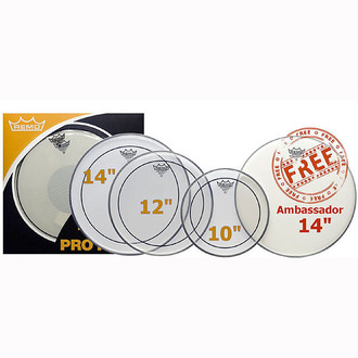 Remo Pinstripe Clear Fusion ProPack (10" 12" 14" + Free 14")