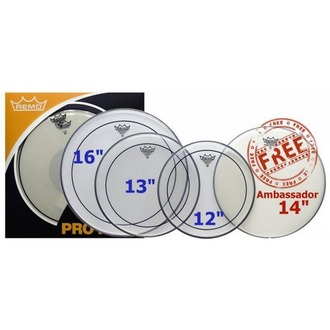 Remo Pinstripe Clear Rock ProPack (12" 13" 16" + Free 14")