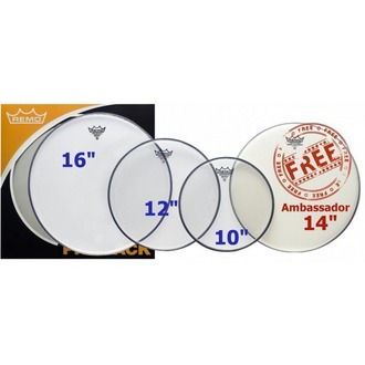 Remo Emperor Clear Fusion Plus ProPack (10" 12" 16" + Free 14")