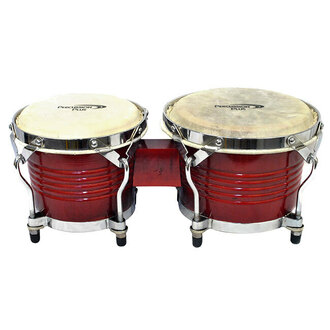 Percussion Plus Deluxe 6 & 7" Wooden Bongos in Gloss Red