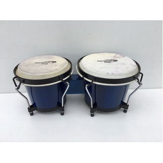 Percussion Plus 6 & 7-Inch Wood Bongos In Blue Finish With Bag