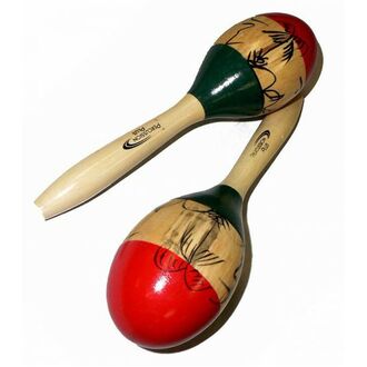 Percussion Plus Wooden Maracas in 3-Tone & Patterned