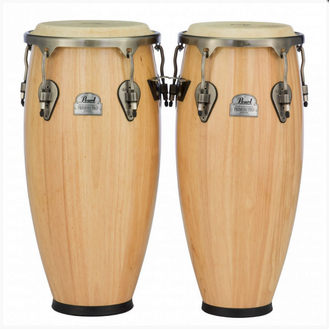 Pearl PWC-202DX-511 Conga  Primero Pro Series Wood Set, 10" & 11", W/O Stand Natural