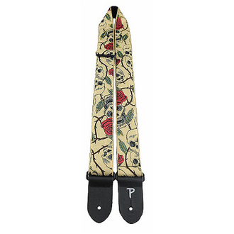 Perris Ps6538 2" Jacquard Guitar Strap With Skull & Roses Design