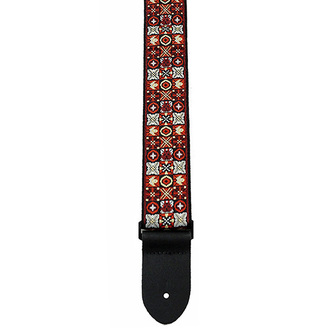 Perris PS7007 2" Jacquard Guitar Strap Red/Black/White Noughts & Crosses