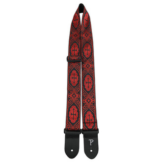 Perris PS7071 2" Jacquard Guitar Strap with Red Crosses On Black Design