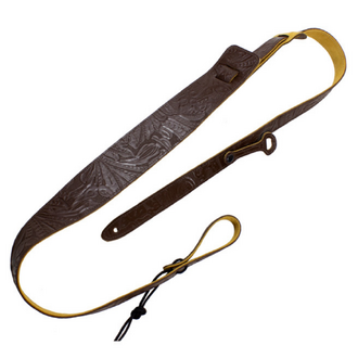 Perris PS7273 2.5" Brown Leather Dobro Strap With Western Embossed Design