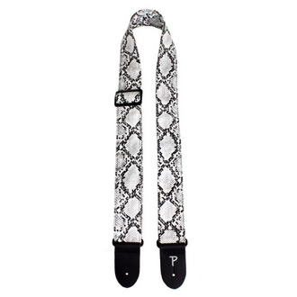 Perris PS7552 2" Black And White Faux Snake Skin Guitar Strap With Leather Ends