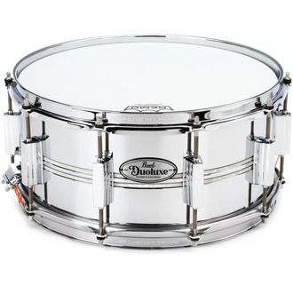 Pearl Duoluxe Snare - 14" X 6.5" - Dual Beaded Chrome Brass W/Inlay Dux1465Br