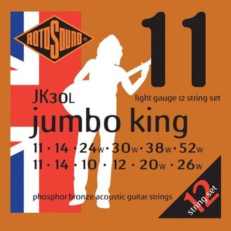 Rotosound JK30L Jumbo King 12-String Phosphor Bronze 11-52  Guitar Strings Set