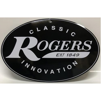 Rogers Metal Logo Sign Black/Silver (30 x 20cm)
