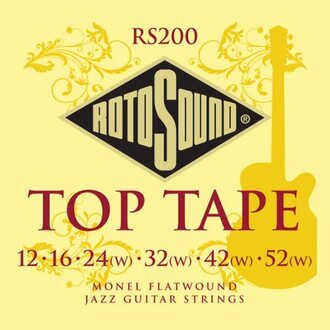 Rotosound RS200 Top Tape Monel Flatwound Guitar String Set Jazz 12-52