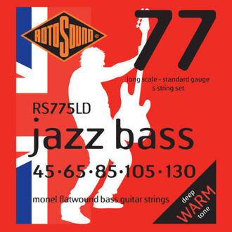 Rotosound RS775LD Jazz Bass 77 Flatwound Monel 5-String Set Long Scale 45-130